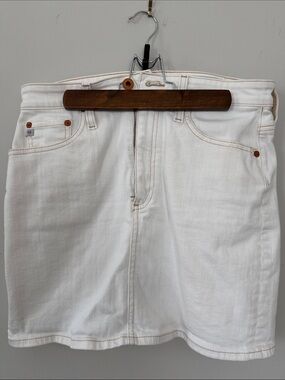 Ag Adriano Goldschmied White Denim Mini Skirt